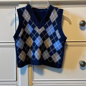 cropped plaid sweater